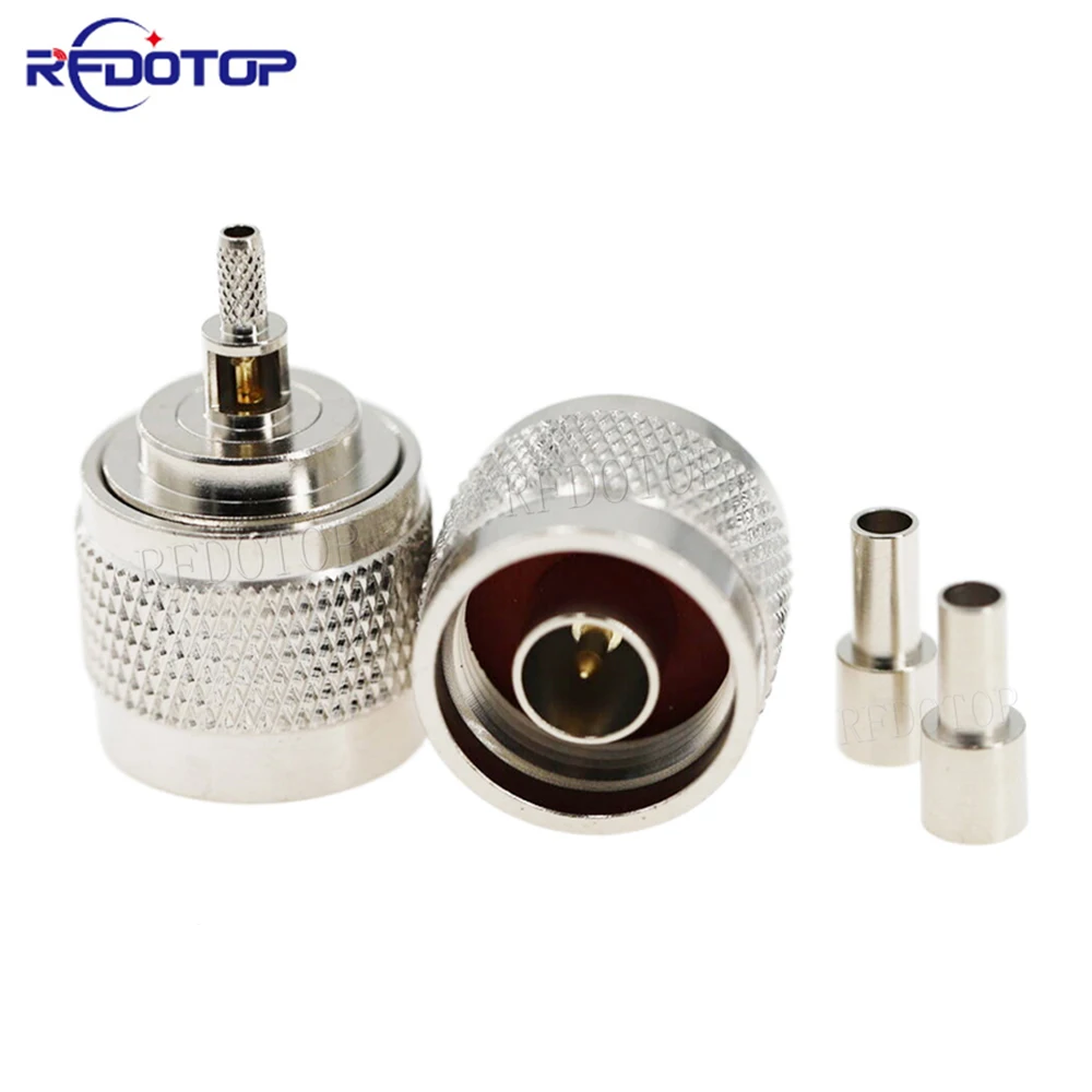 1Pcs N Male Plug Straight/90 Degree Connector Crimp RG174 RG316 Cable RF Coaxial Adapter High Quanlity 50 Ohm Low Loss