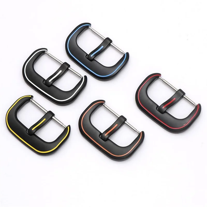 

Accessory Superior 24Mm Multicolor Stainless Steel Watch Buckle Metal Pin Clasp For Friday Rubber Leather Seven Watchband