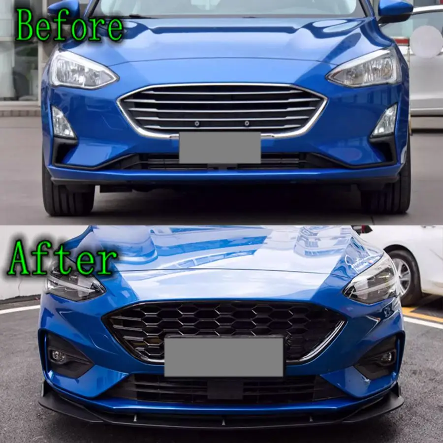 Front Bumper Spoiler Lip Lower Body Kit Diffuser Splitter Tuning Guard For Ford Focus ST Line MK4 2019 2020 2021 2022 ABS