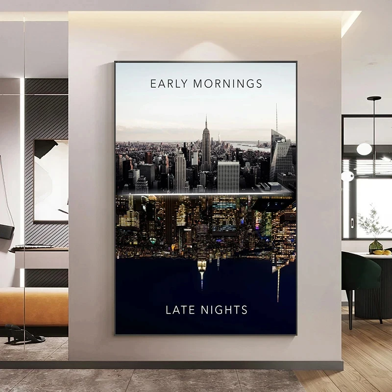 Time Is Money Motivational Quotes Success Steps Poster and Prints Canvas Painting Wall Art Pictures Room Home Decor Gift