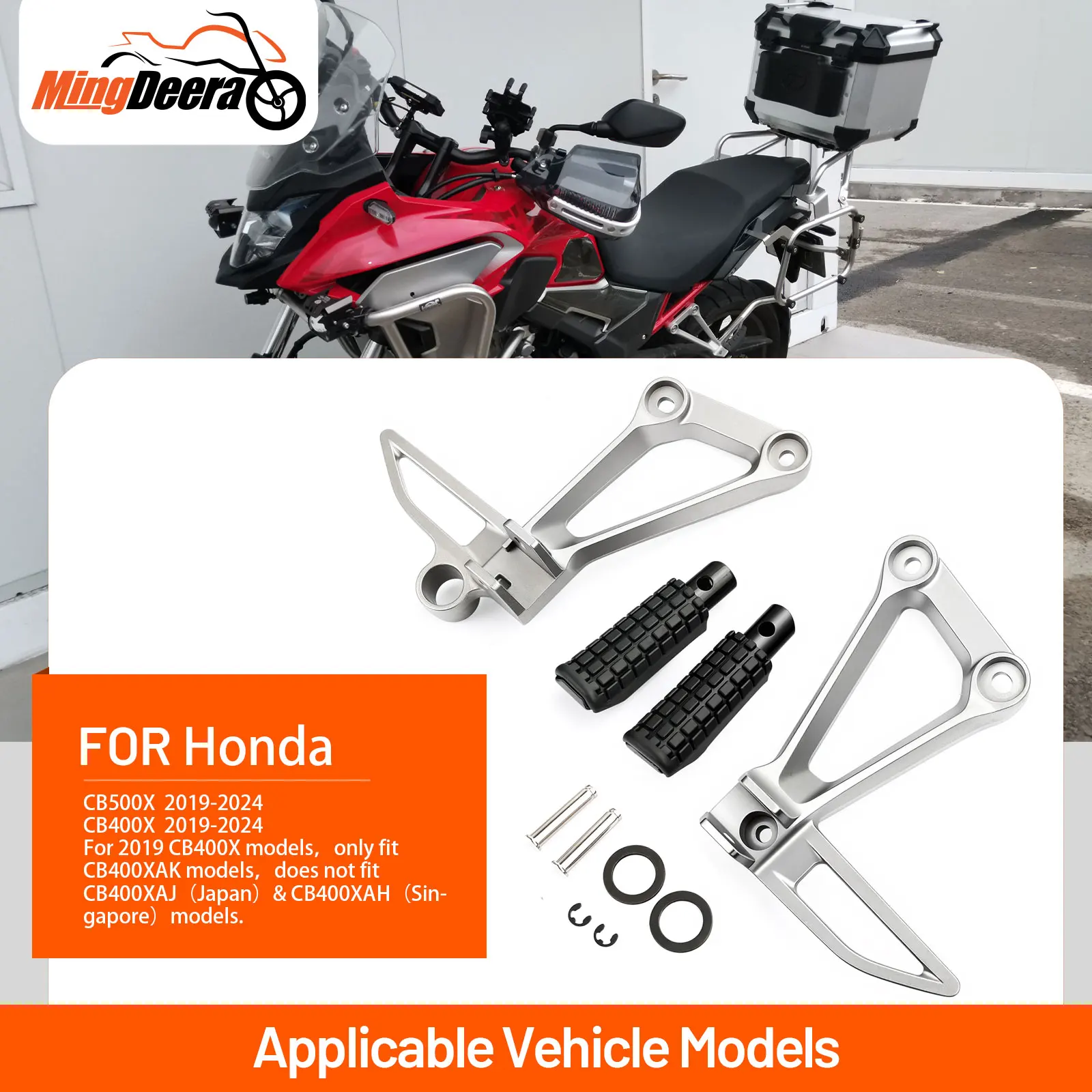 

Motorcycle Rear Foot Rests Foot Pegs Foot Pedal Bracket For Honda CB500X 2019-2024 CB400X 2019-2024 Footrests Bracket