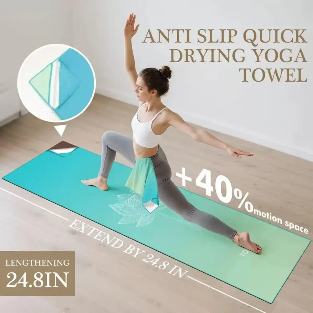 Portable Quick Dry Yoga Towel Non Slip Microfiber Workout Towel Sweat Absorbent Long Rectangle Mat Towel Fitness - view 6
