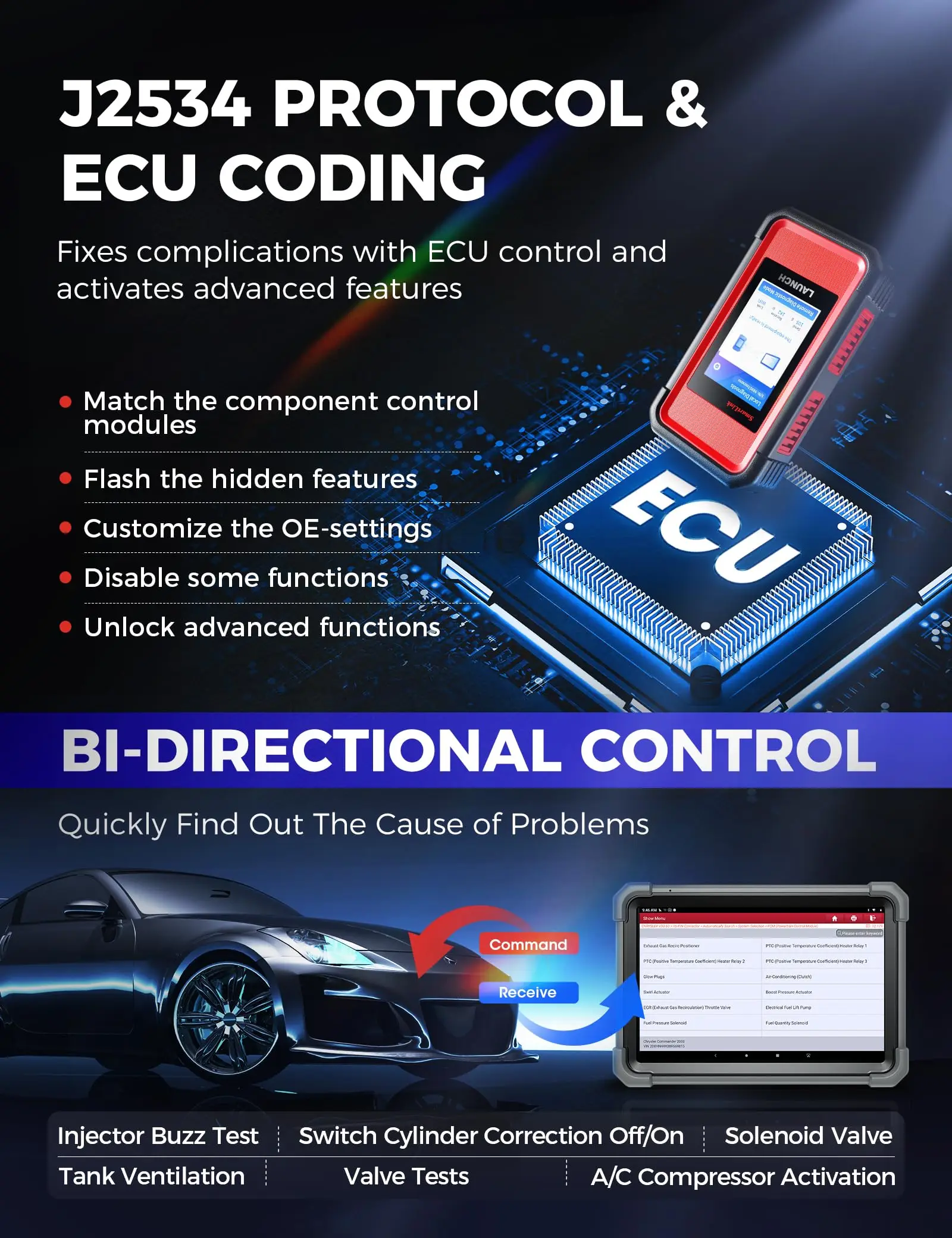 2027 LAUNCH X431 PRO3 V+ Elite HD SmartlinkC 2.0 J2534 OBD2 Scanner 61+ Reset Topology Map Online Coding CANFD DoIP Diagnostic Tool - view 6