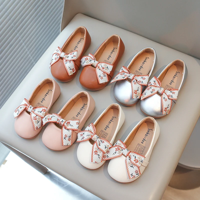 

Осенняя обувь для девочек, искусственная кожа, однотонная детская обувь без шнуровки, не скользит, детская повседневная обувь на плоской подошве 21-34