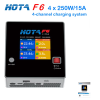 HOTA F6 Smart Balance Charger 4x250W/15A with Type-C 2 in 1 XT60 PLUG Lipo LiIon NiMH Battery for iPhone iMac Samsung Charging