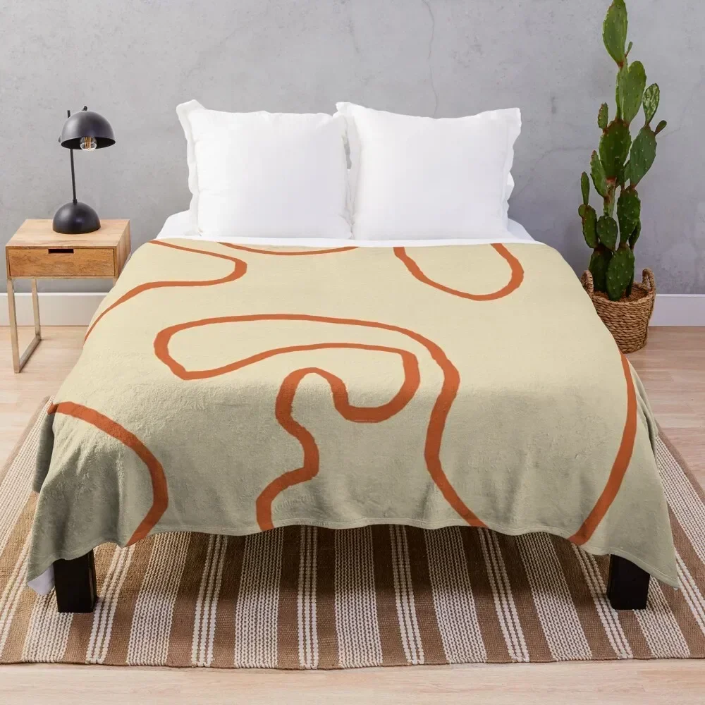 

Abstract Line Art 1 (Terracotta) Throw Blanket Lightweight Warm Blanket for Travel Camping