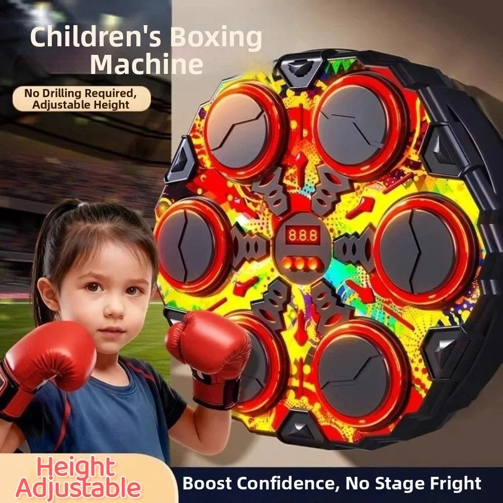 Wall Mounted Smart Music Boxing Machine Height Adjustable 3 Speed Adjustment Boxing Electronic Target LED Lighted
