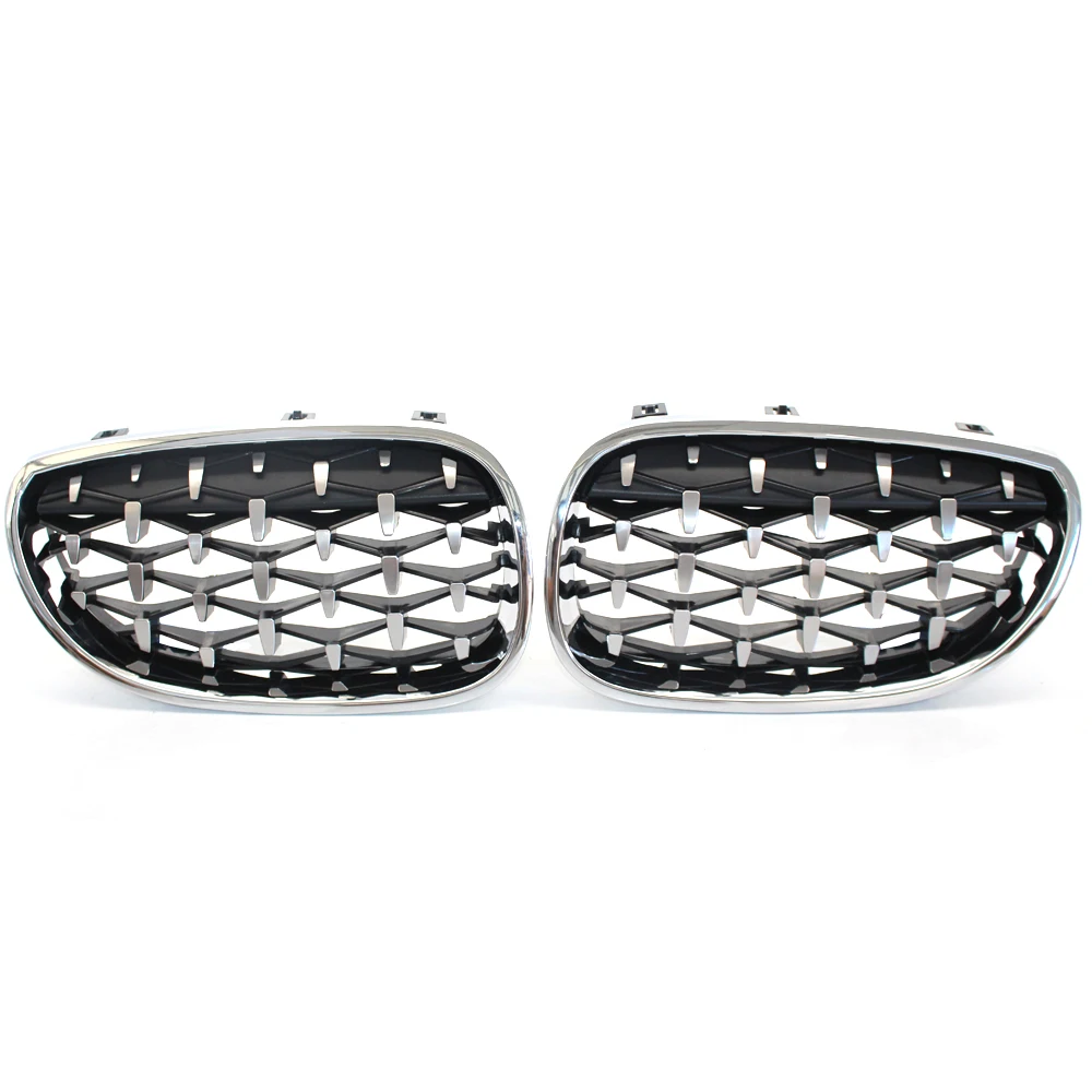 

For BMW E60 5 Series 2004 2005 2006 2007 2008 2009 Car Front Grill Diamond Meteor Style Grill ABS Plastic 1Pair