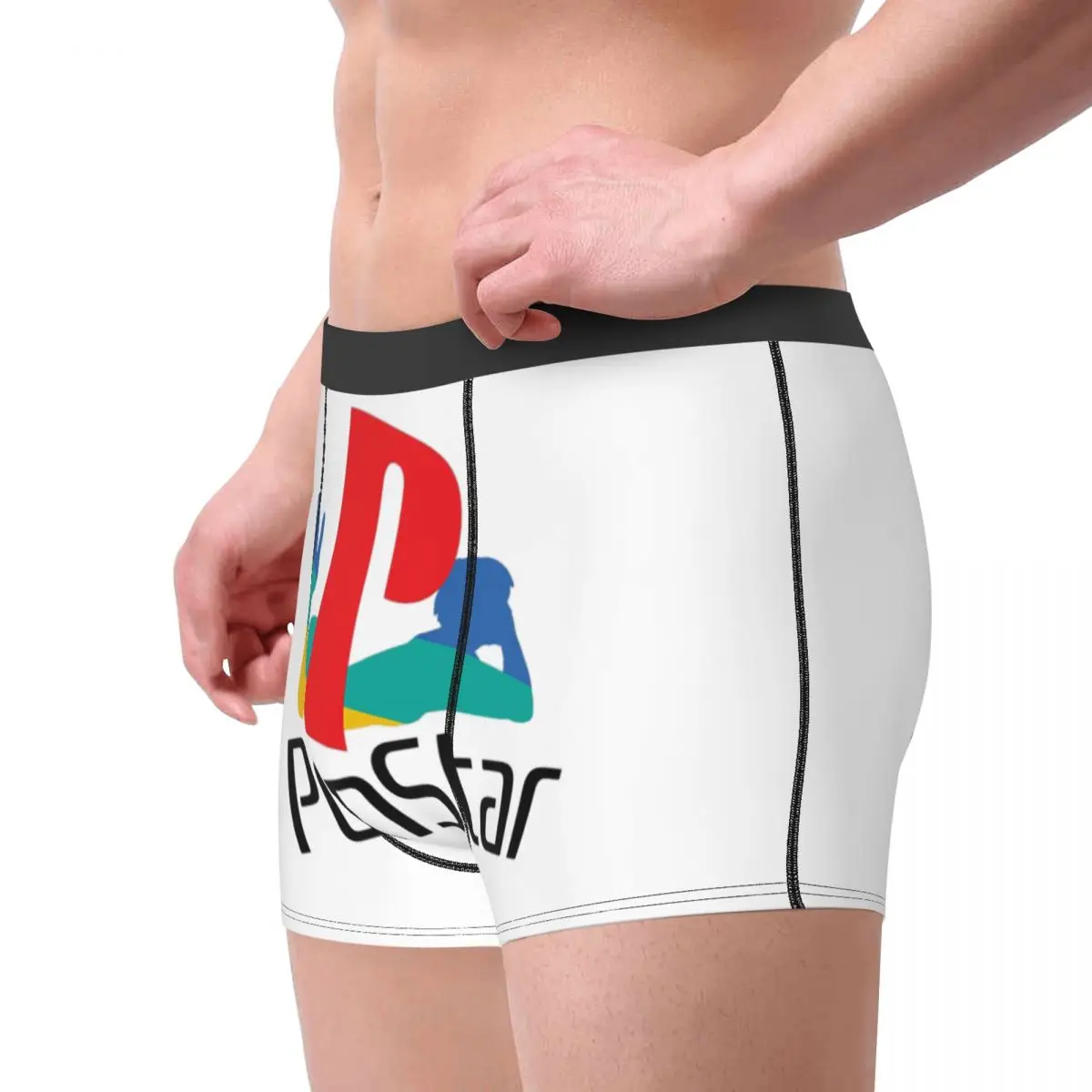 الملاكم السراويل السراويل Ps Pron ستار الأبيض سراويل الذكور تهوية الملابس الداخلية ل أوم رجل صديقها هدية