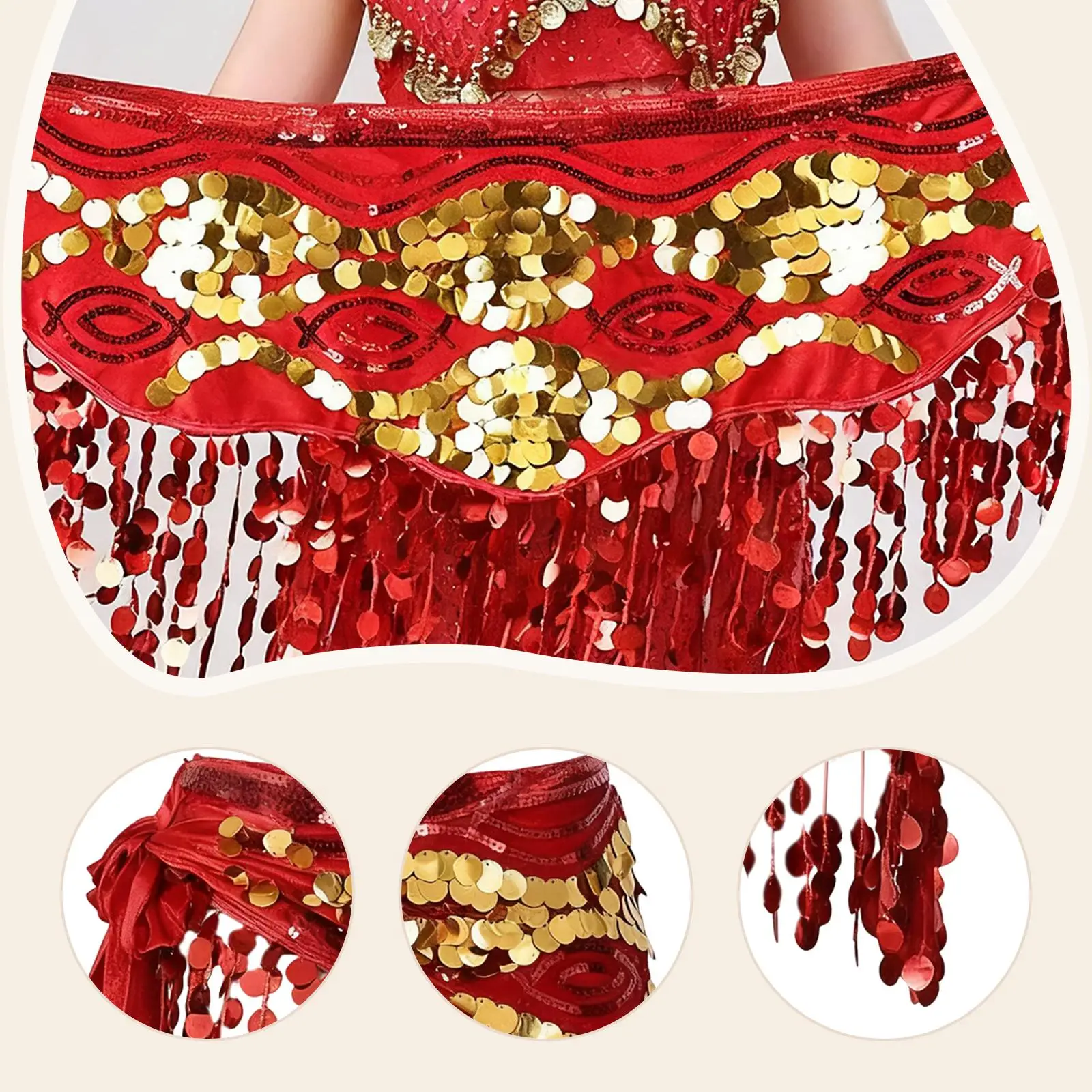 Chusta na biodra do tańca brzucha, kostium, sukienka, łańcuszek na talię na imprezę taneczną latynoską