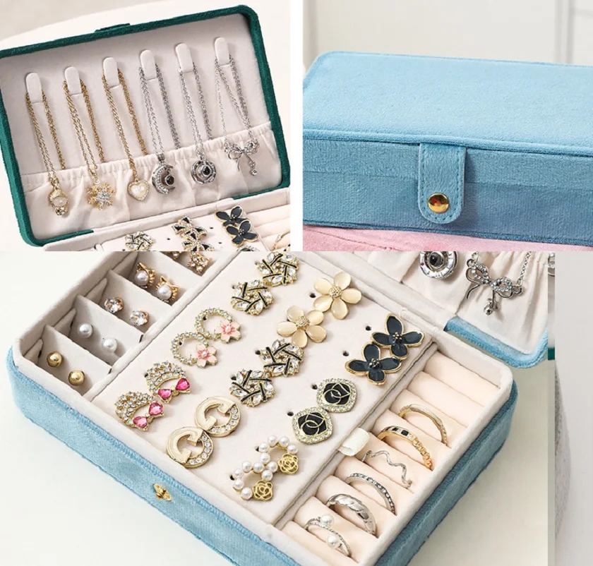 

Бархатная шкатулка для драгоценностей Бархатное ожерелье Коробка для хранения браслетов Многофункциональная для домашней коллекции ювелирных изделий Путешествия