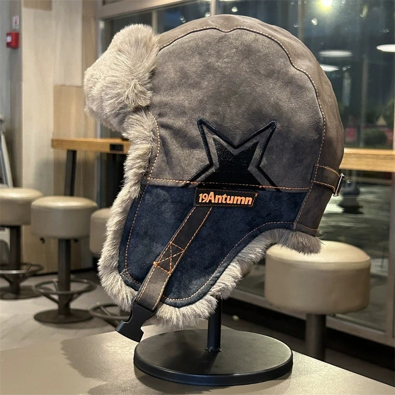 Winter Fleece-Lined Ear Protection Cotton Hat for Women 2025 New Style Men's Cold-Proof Hat Men's Warm Lei Feng Hat Cycling Hat