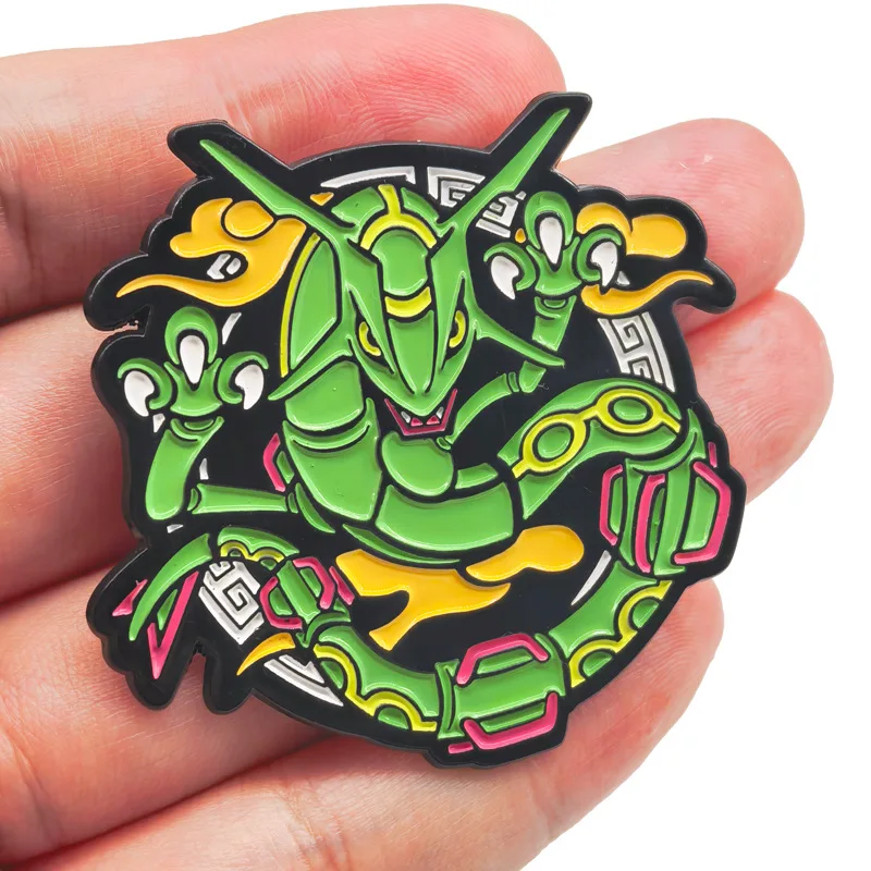 Rayquaza Badge Anime Legend Monster Pins Japanese Game Pendant Brooches for Backpack Clothing Lapel ACG Cosplay Toy Gift Decor