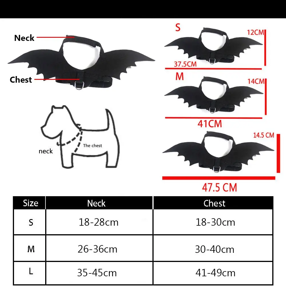 Funny Party Dress Puppy Kitty Apparel Halloween Bat Wings Dog Cat Pet Costume
