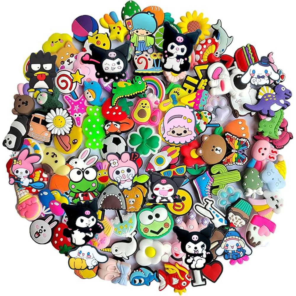 Random 10-30Pcs MINISO Sanrio Series Shoe Charms For Sandals Premium Quality PVC Shoe DIY Decorations Accessories Christmas Gift