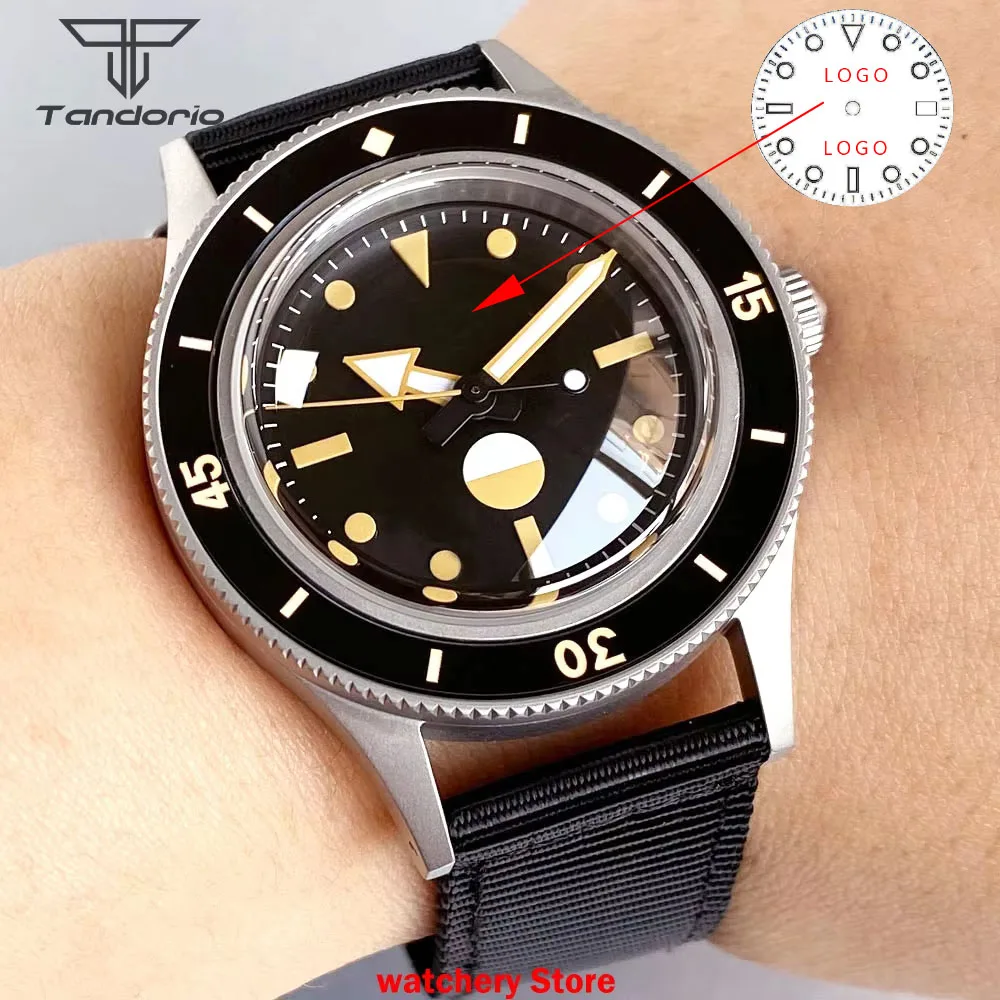 Customized 20ATM NH35 Movement 50-Fathoms Style Watch For Men Tandorio Dome Sapphire Glass Luminous Bezel Diving Mechanical