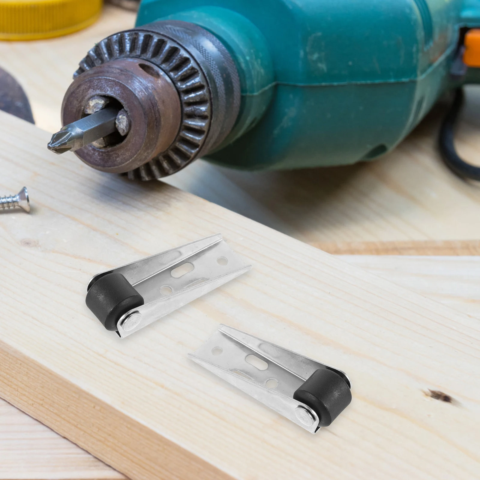 

2 Sets Wooden Door Drooping Support Wheel Sinking Bottom Pulley Directional Gate Wheel Drawer Slide For Garden Wooden Yard Fence