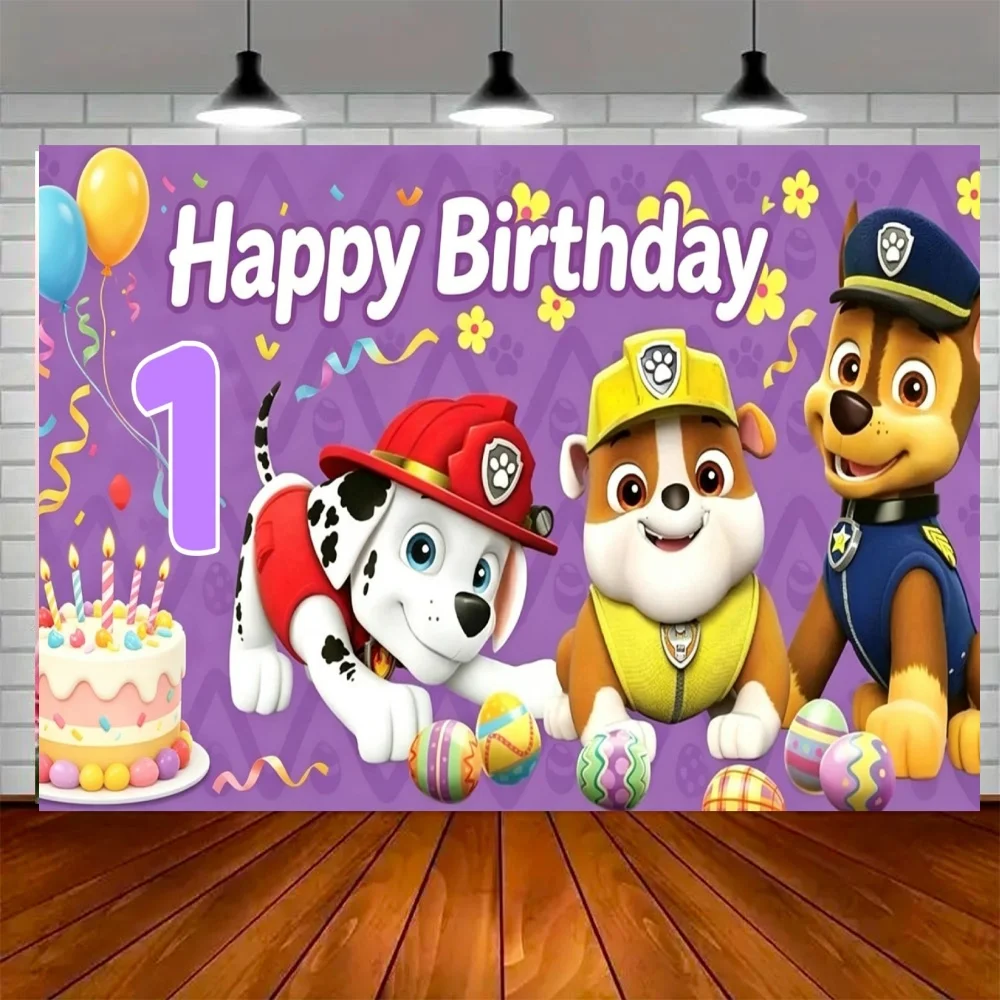 1-10 Year Old Paw Patrol Birthday Party Decoration Backdrop Puppy Adventure World Baby Shower Background Room Banner Props Gifts