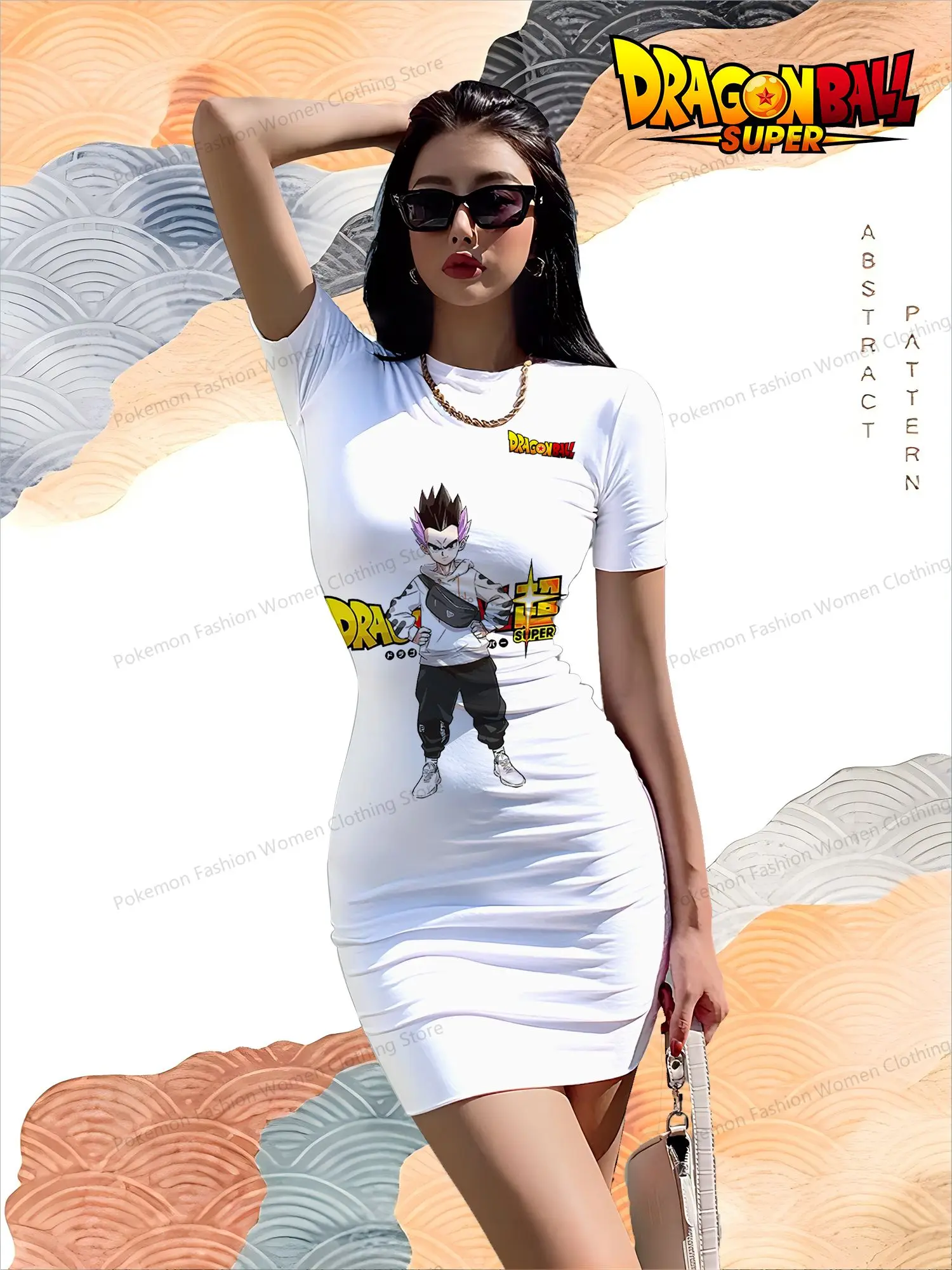 

Kakarotto Women's Short Sleeved Hip Dresses Dragon Ball Spicy Girl Dress 2024 Youthful Woman Clothes Y2k S-3XL Summer O Neck