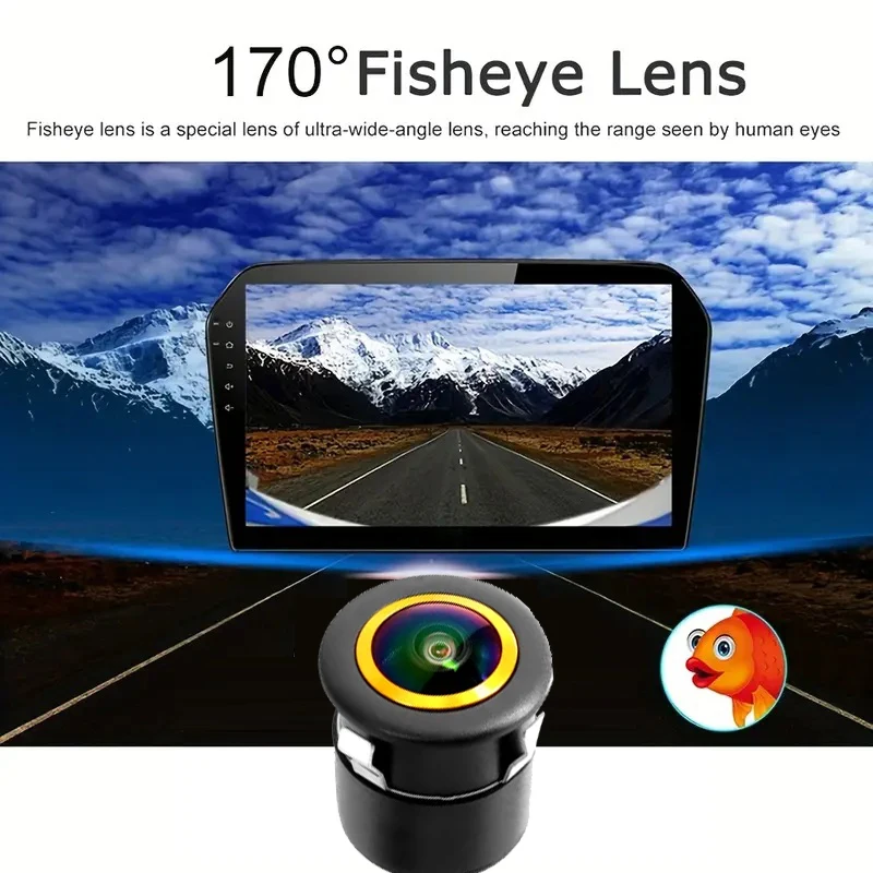 كاميرا سيارة عكسية للمسار الديناميكي مع إرشادات متحركة - كاميرا احتياطية للرؤية الخلفية للرؤية الليلية بزاوية واسعة عالمية