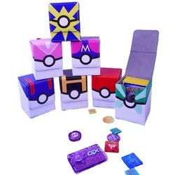 Pokemon Master Quick Friend Ball Great Poké Ball  PTCG Cortex Card Storage Box Anime Classics Game Collection Cards Toy Gift