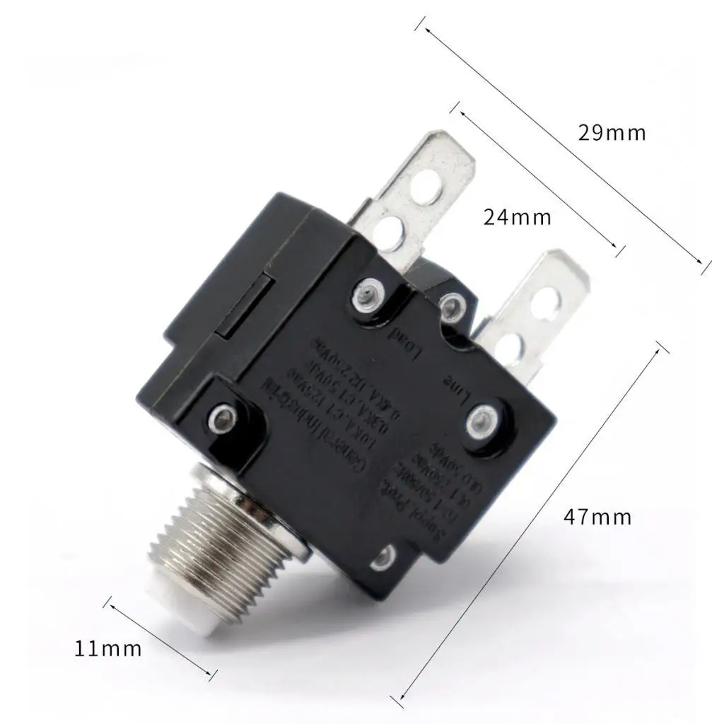 Overload Switch with Transparent Cap Manual Reset Circuit Breaker for Electrical Wood Wiring Protection