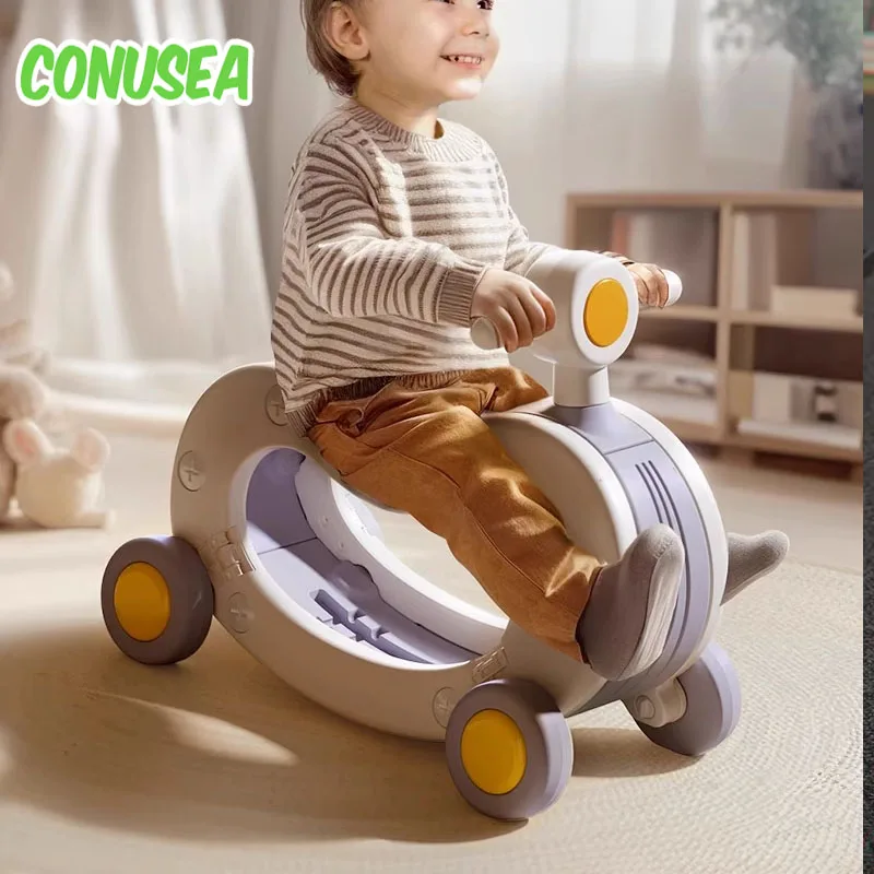 Baby Ride On Vehicles Two-In-One Rocking Horse Large Toy Car Slip Cars Kids Walker Baby Hose Toys for Boys Girls Children