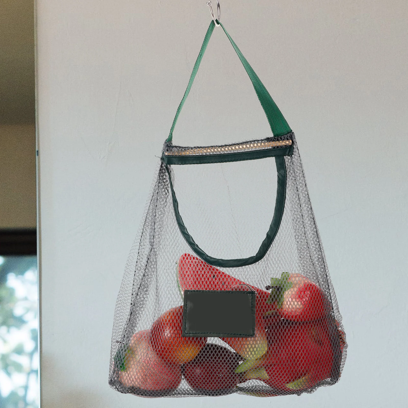 

2Pcs Kitchen Vegetable Hanging Bags Mesh Organizer for Fruit Garlic Onion Storage Ventilated Cotton-Like Polyester Produce