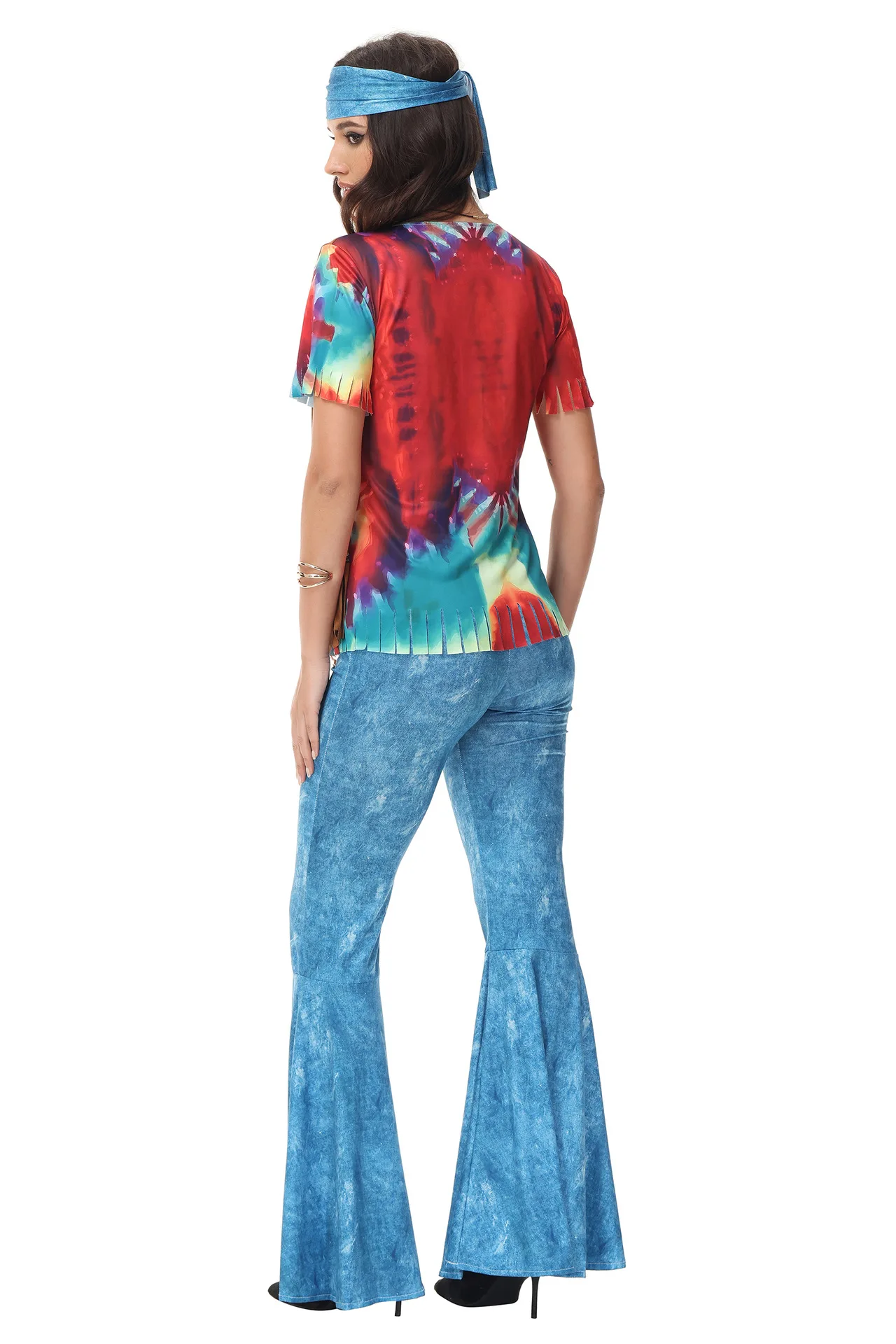Costume Hippie Peace Love pour femmes, tenue de scène Hippie des années 60 et 70, pour Halloween, glands indiens, spectacle Hippie