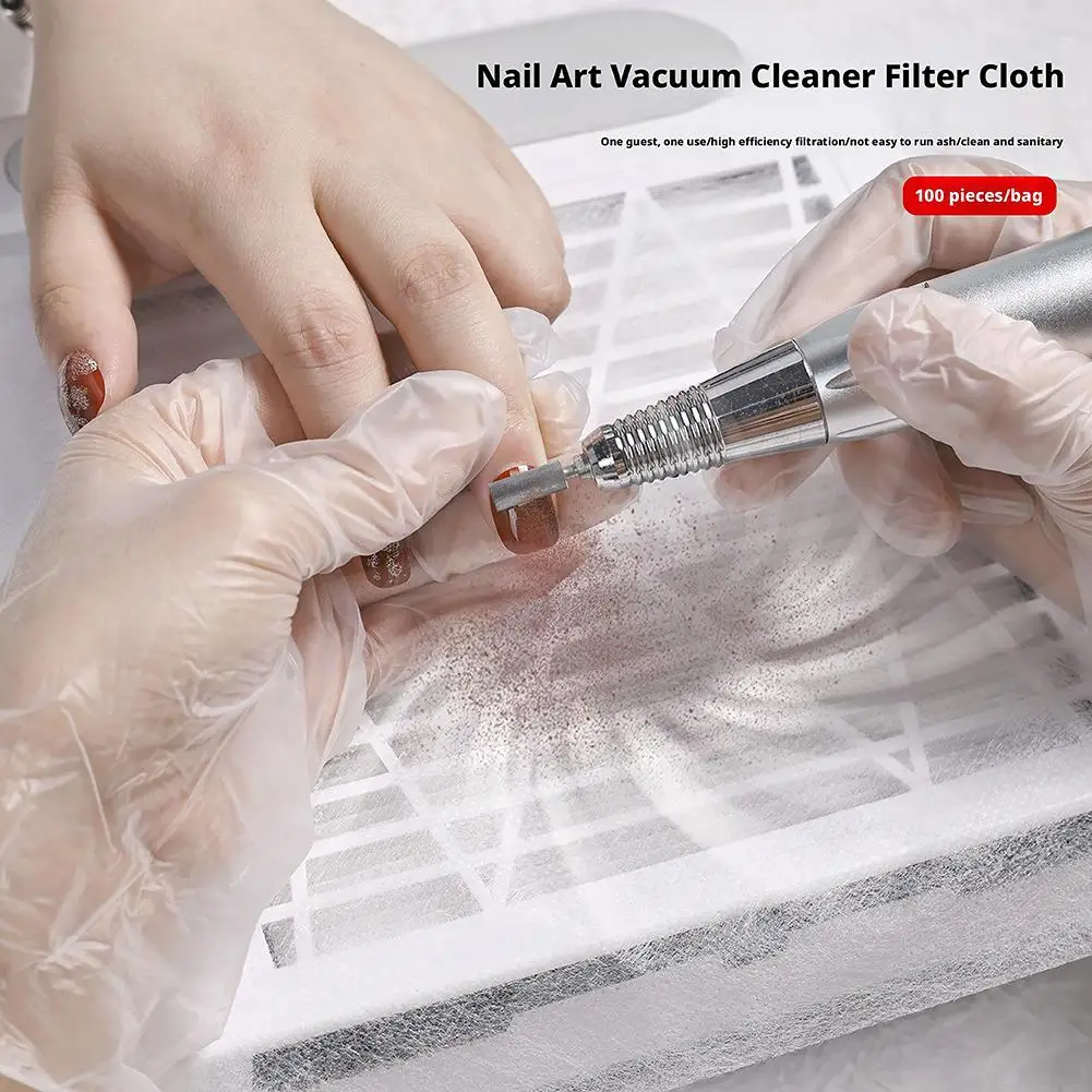 100 pz/set Collettore di Polveri Per Unghie Filtro di Carta di Cotone Sostituire Il Filtro Aspirapolvere Per Unghie Tessuti Non tessuti di Carta Accessori Per Manicure