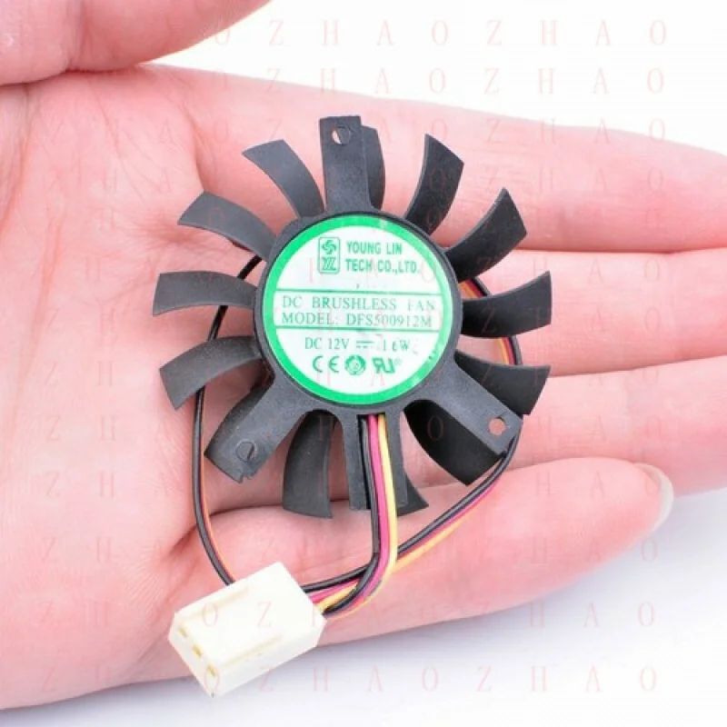 L+ for YOUNGLIN DFS500912M Fan DC12V 1.6W 3PIN Router Fan 45mm Industrial Control Fan