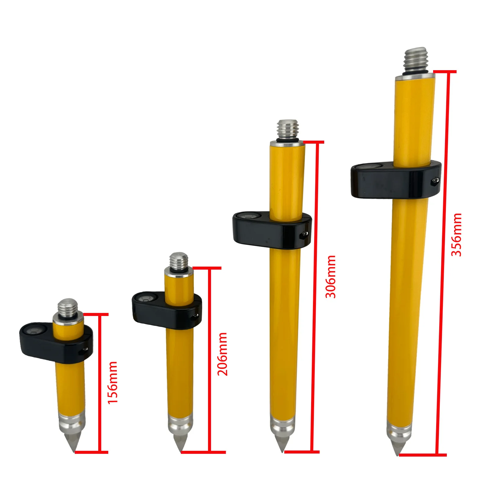 Mini Handheld Stakeout Rod 5/8 Thread Prism Pole Surveying Pole GPS Extension Rod RTK Centering Rod with Tube Point