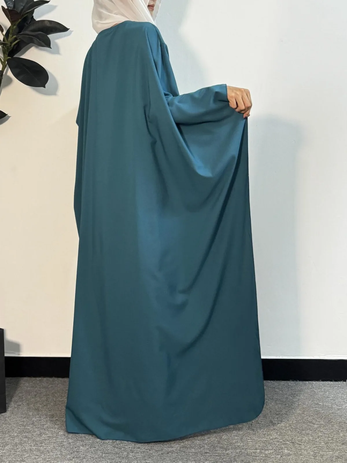 Muslim Abayas Loose Maxi Dresses Women Jilbabs Muslim Dress Kaftan Casual Solid Robe Islamic Ramadan Dresses