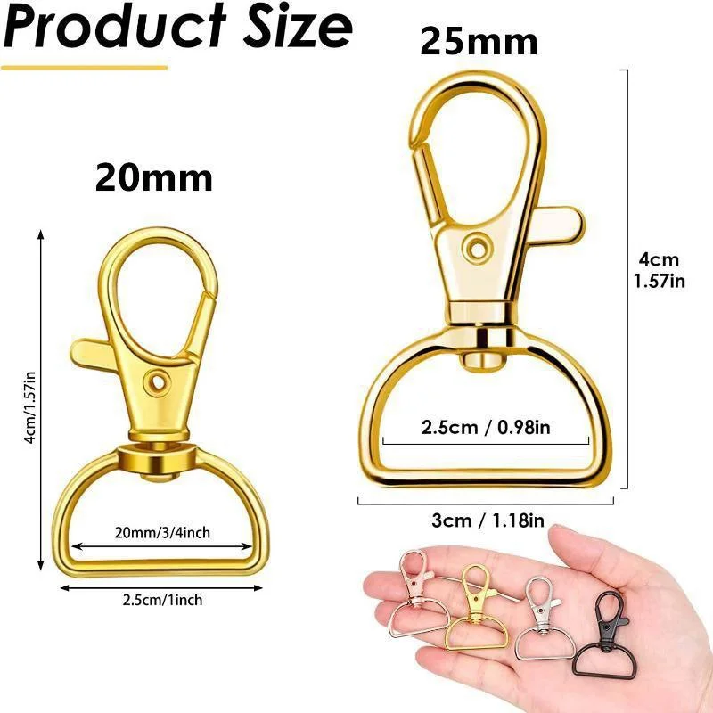 10Pcs Alloy Metal Swivel Lobster Clasp Keychain Clasps Hooks Handbag Straps Accessories DIY Jewelry Making