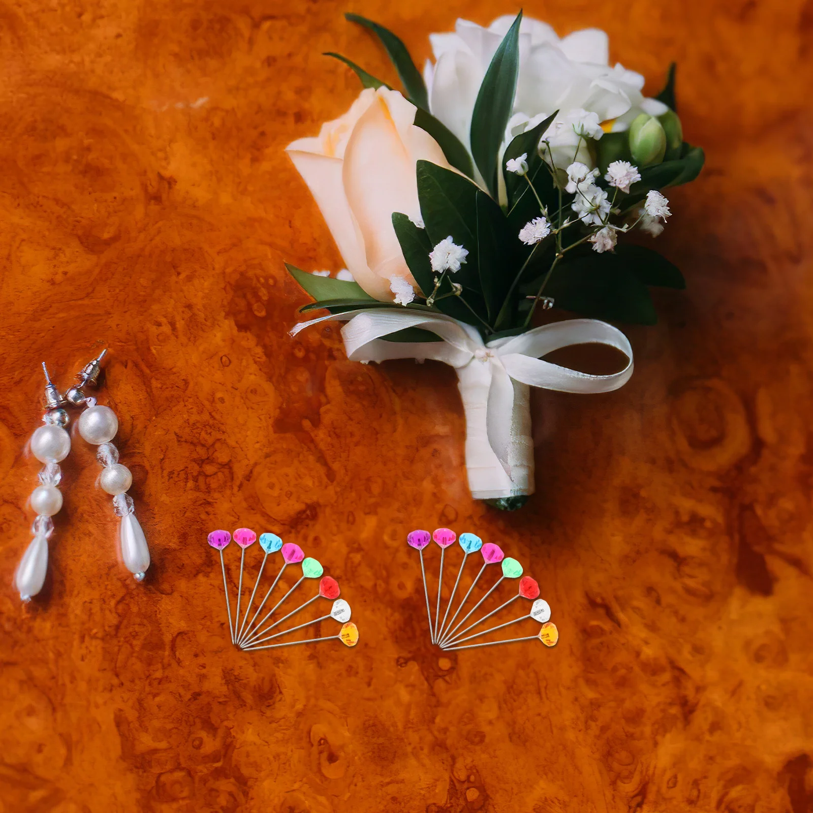 

100Pcs Shiny Acrylic Head Pins Wedding Brooch Bridal Bouquet Decorations Acrylic Head Corsage Pins Wedding Brooch Pin