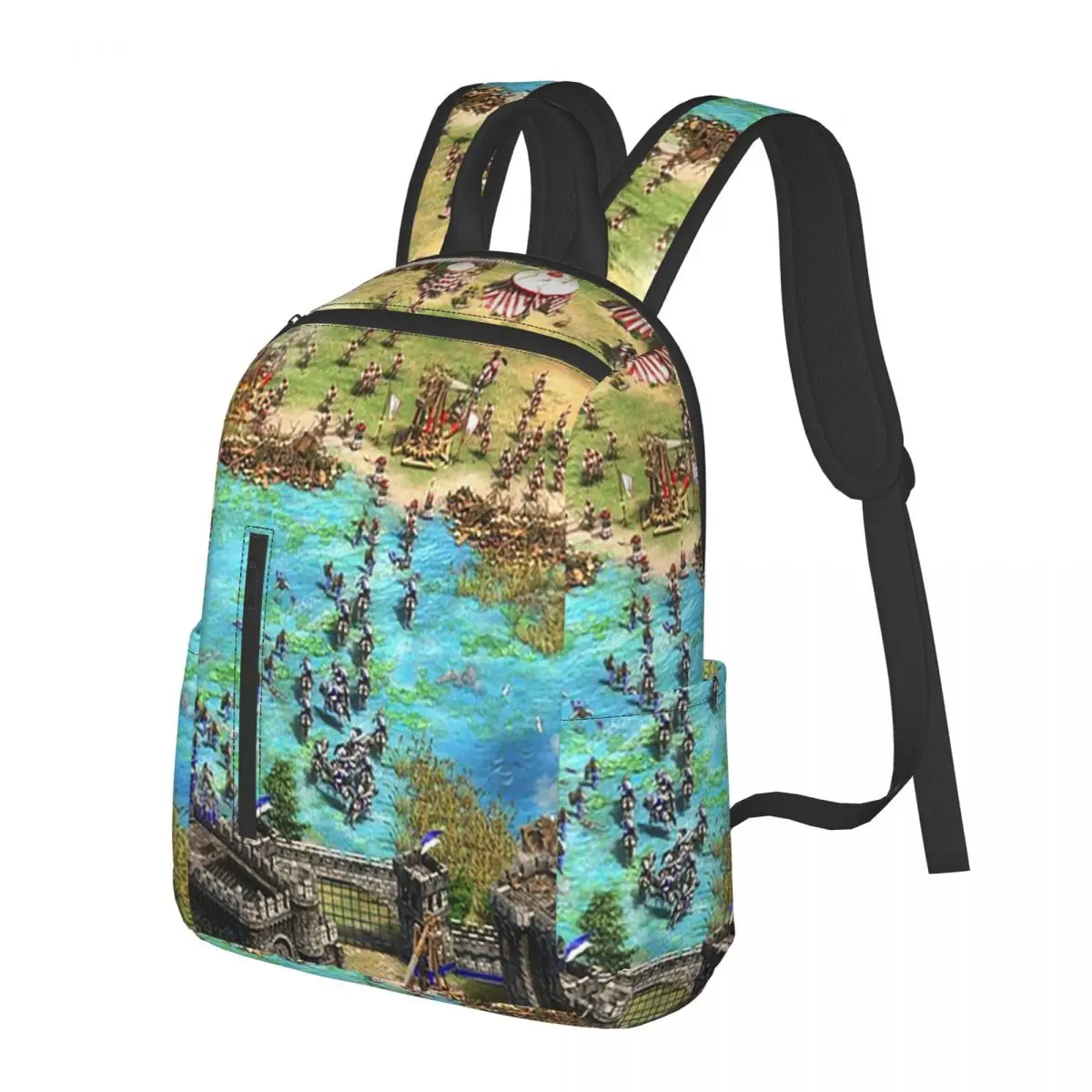 

Age Of Empires 2 Battle Over Sea Student Backpack School Bag Hiking Travel Daypack for Men Women Fashion Bookbag Shoulder Bags