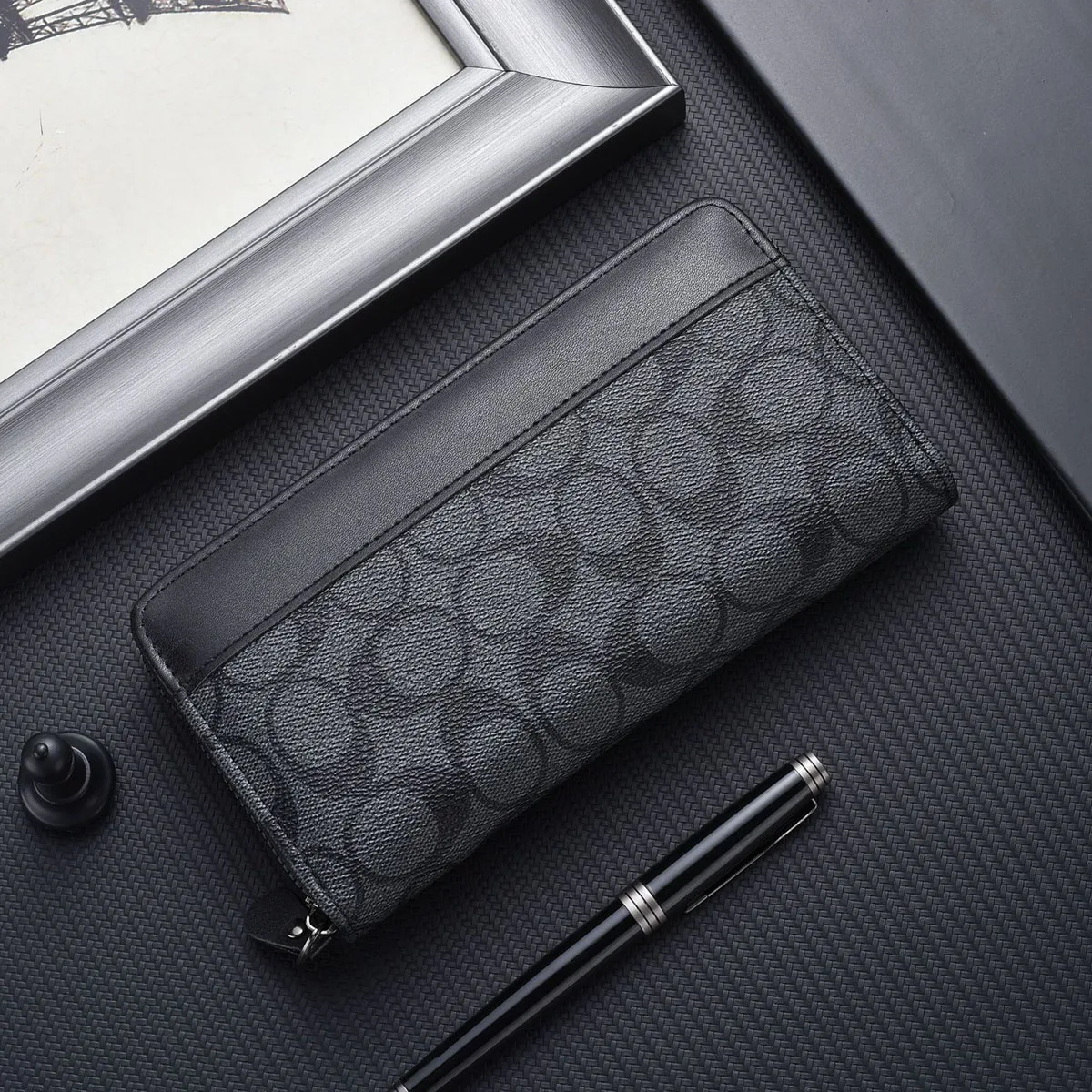 Leather Wallet Men RFID Blocking Bifold Front Pocket Wallet Minimalist Credit Card Holder Cash Money Clip