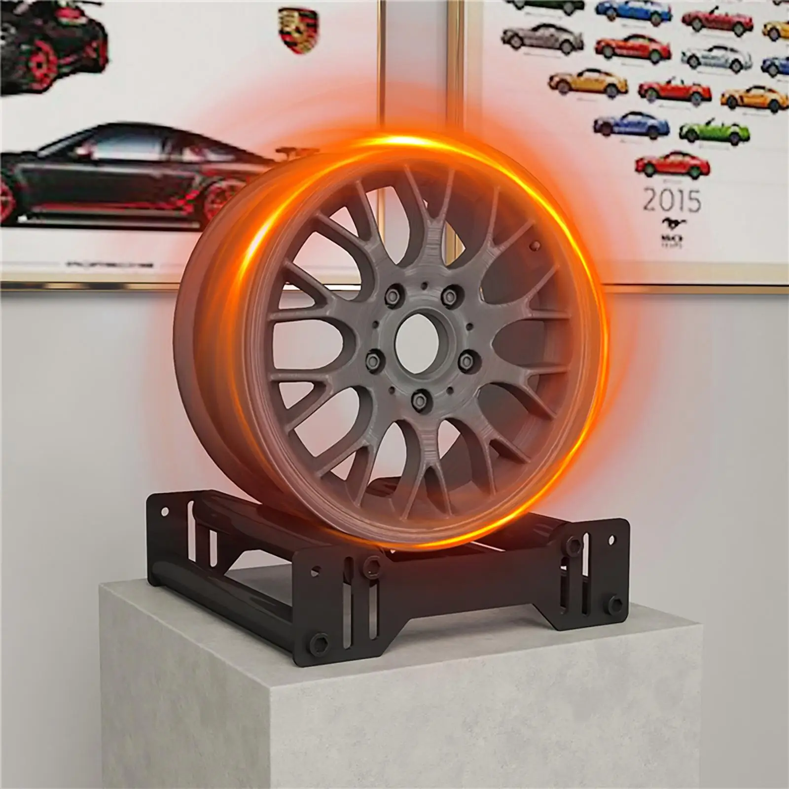 Automotive Wheel Detailing Stand Wheel Roller Stand Portable Equipment Display Rack Holder for Chain Auto Repair Shop