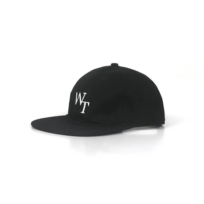 WTAPS Embroidered Flat Brim Baseball Cap Men Women Large Head Adjustable Sun Hat Casual Streetwear Hip Hop Couple Snapback Cap