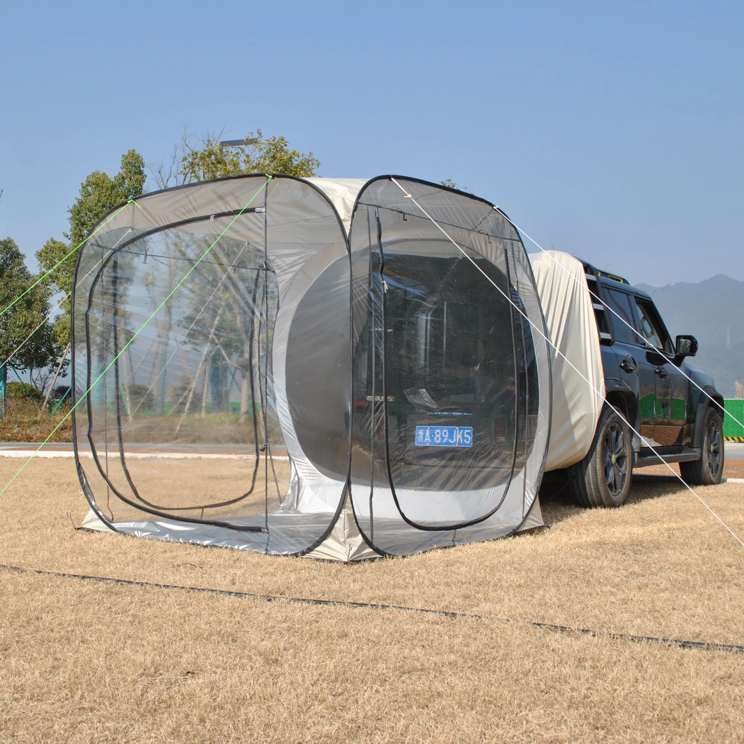 

4-Person PVC Transparent Camping Sunroom Automatic Rear Tent Electric Car Sun Drying Bounce Open Campsite Outdoor Living Space