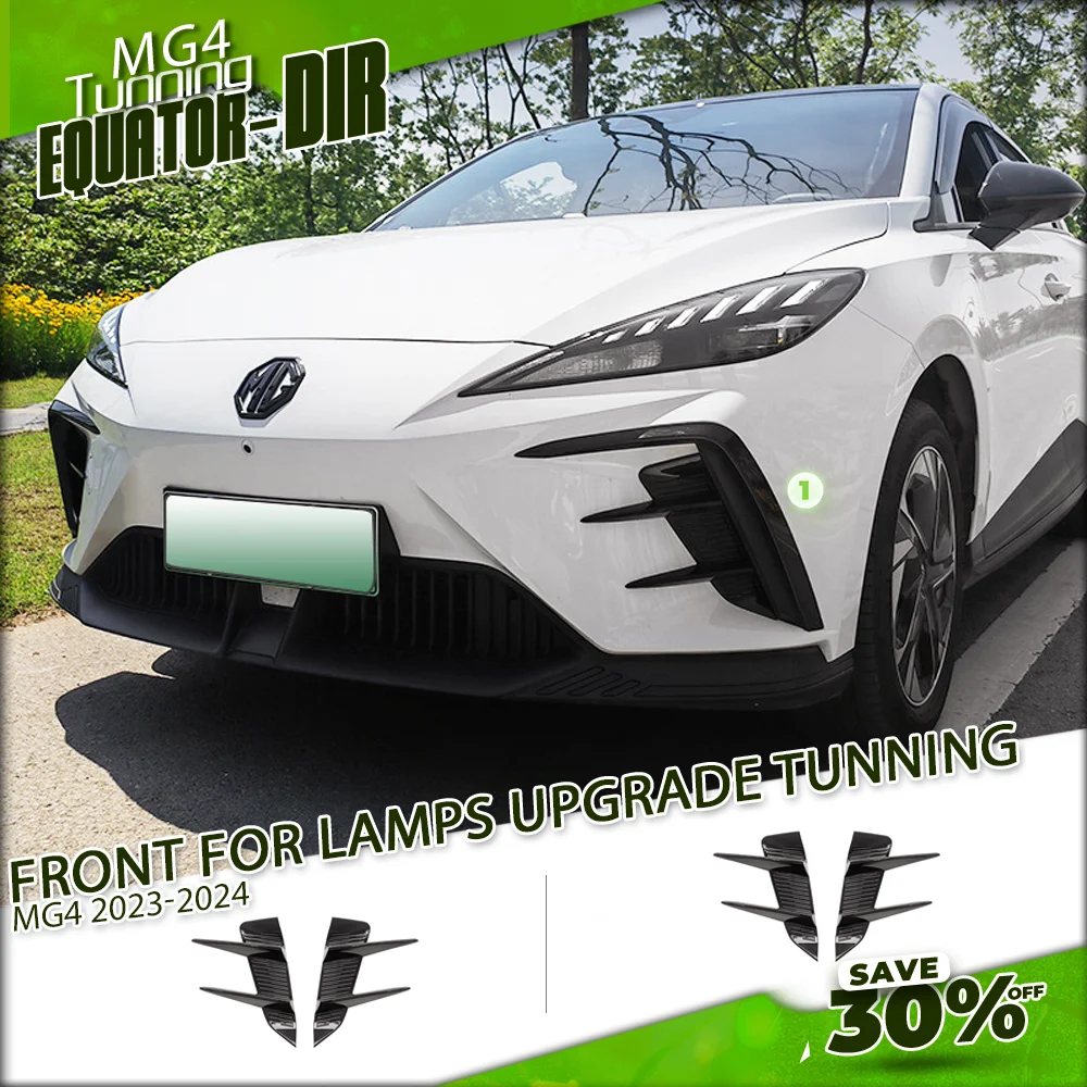 

Decorative Fog Lamp Blade Trim Cover For Front Bumper Body Tuning Glossy ABS Exterior Modification Parts For MG4 EV 2023-2024