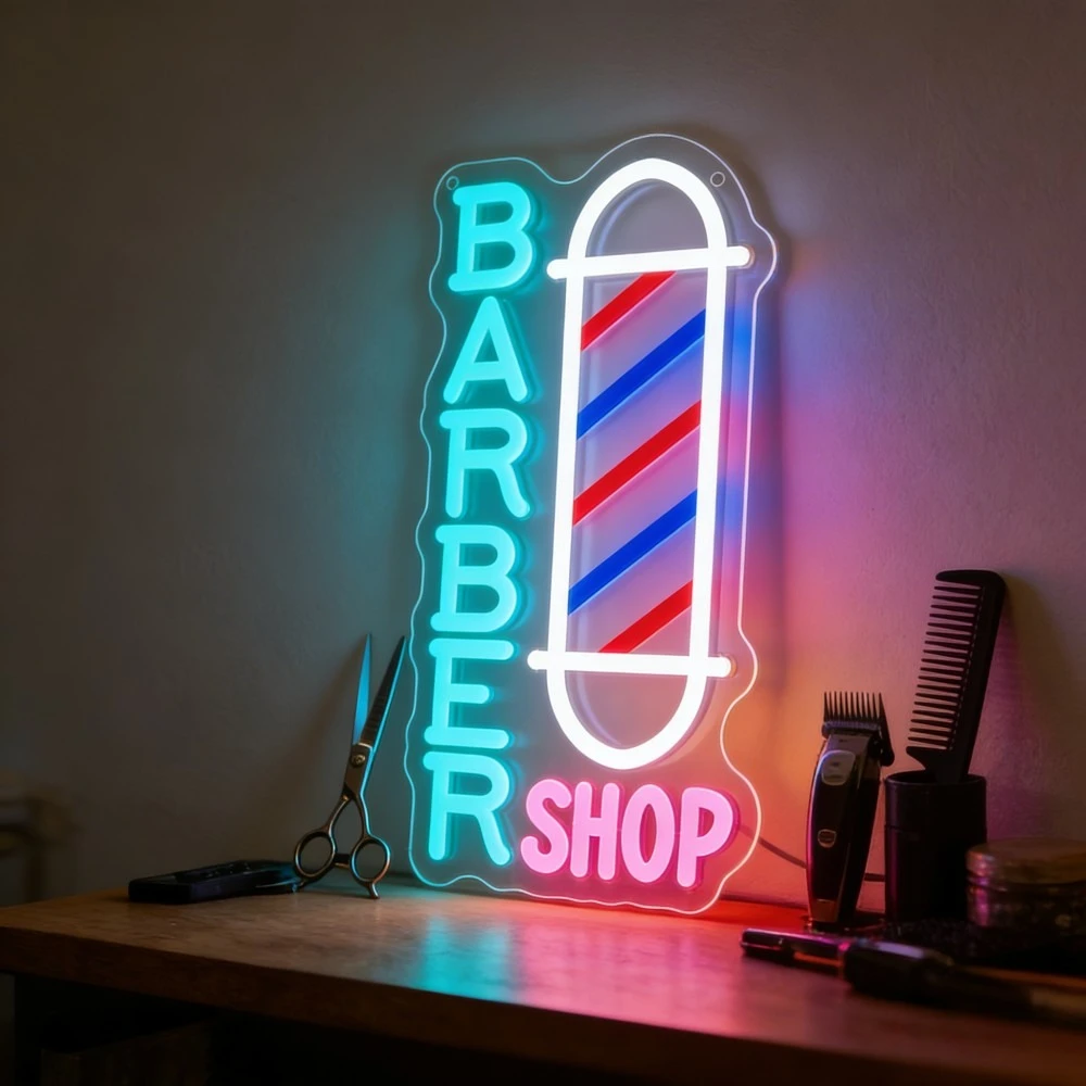 

Неоновая вывеска для барбершопа с USB-питанием, регулируемая LED-подсветка, настенный декор для парикмахерской, салона красоты, студии, подарки для вечеринок