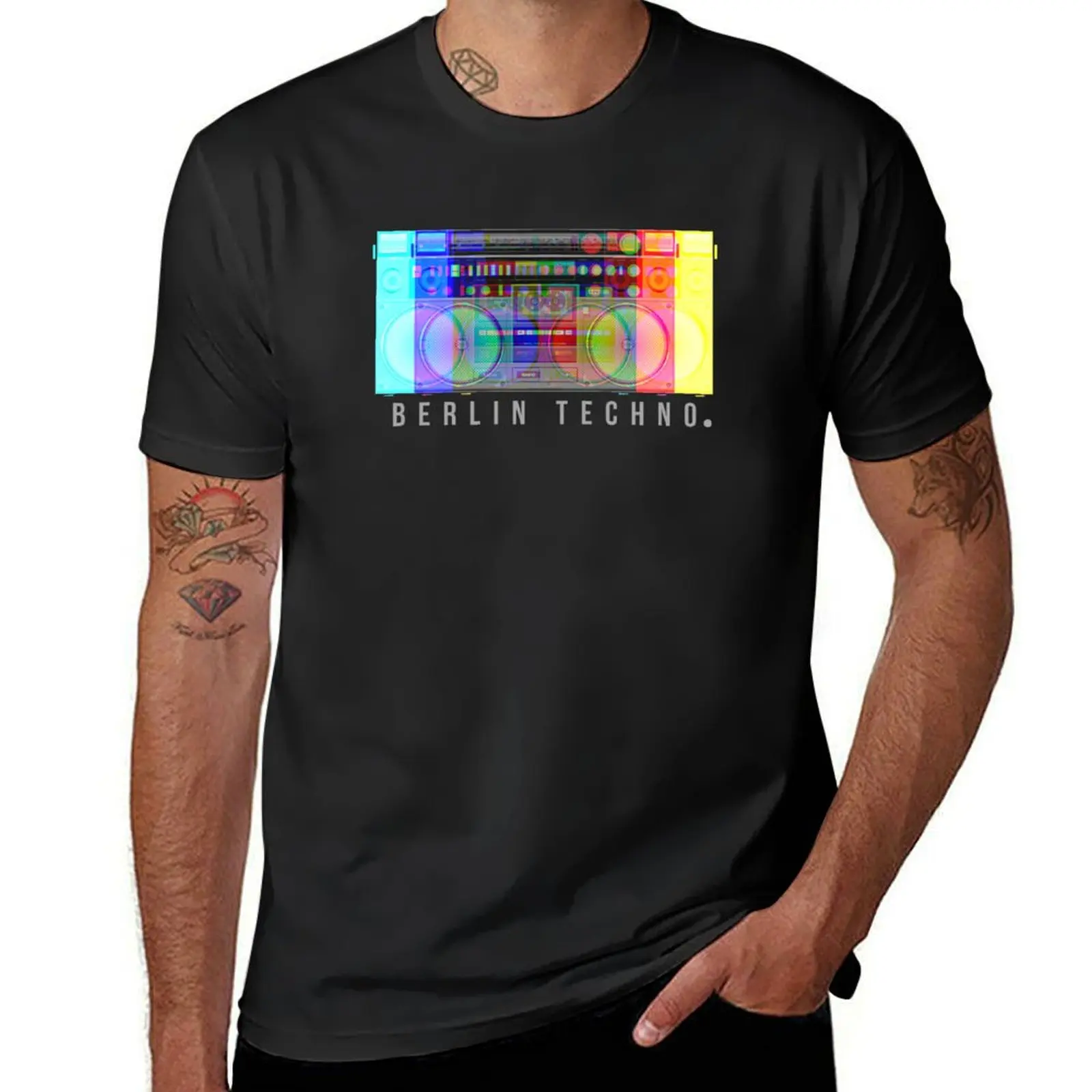 Berlin Techno Retro Radio T-Shirt tees sports fans mens plain t shirts