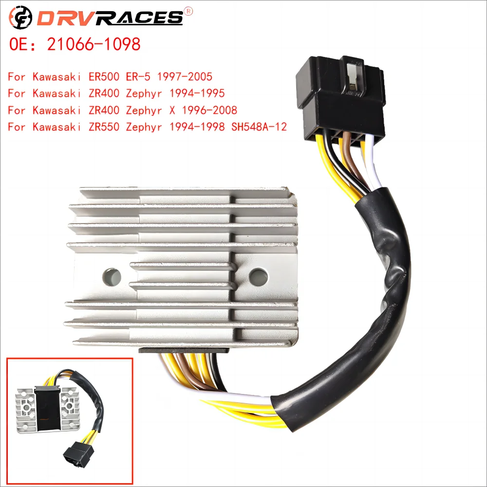 

Motorcycle Voltage Regulator Rectifier For Kawasaki ER500 ER-5 ZR400 Zephyr ZR400 Zephyr X ZR550 Zephyr 21066-1098 SH548A-12