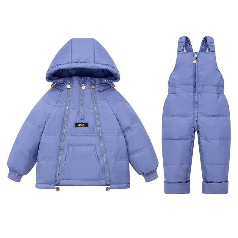 -30℃ Children Duck Down Coat Toddler Girl Parka Suit Boy Winter Clothing Set Warm Thicken Kids Snowsuit Baby Jumpsuit Jacket