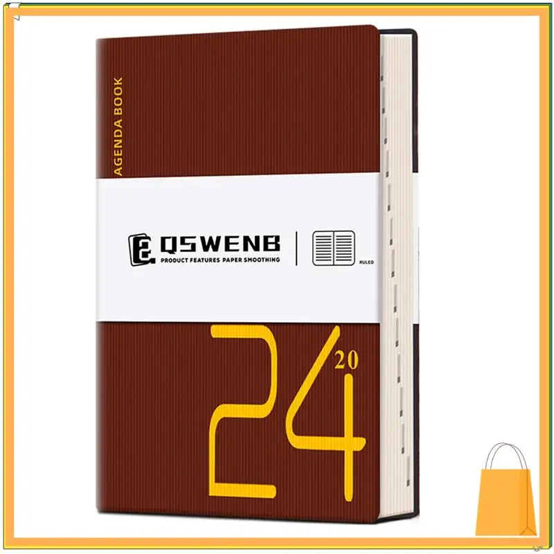 L53A-2024 Journal Notebook, 360 Pages Hardcover Leather Notebook For Women Men, 5.7X8.3Inch, Brown Easy To Use