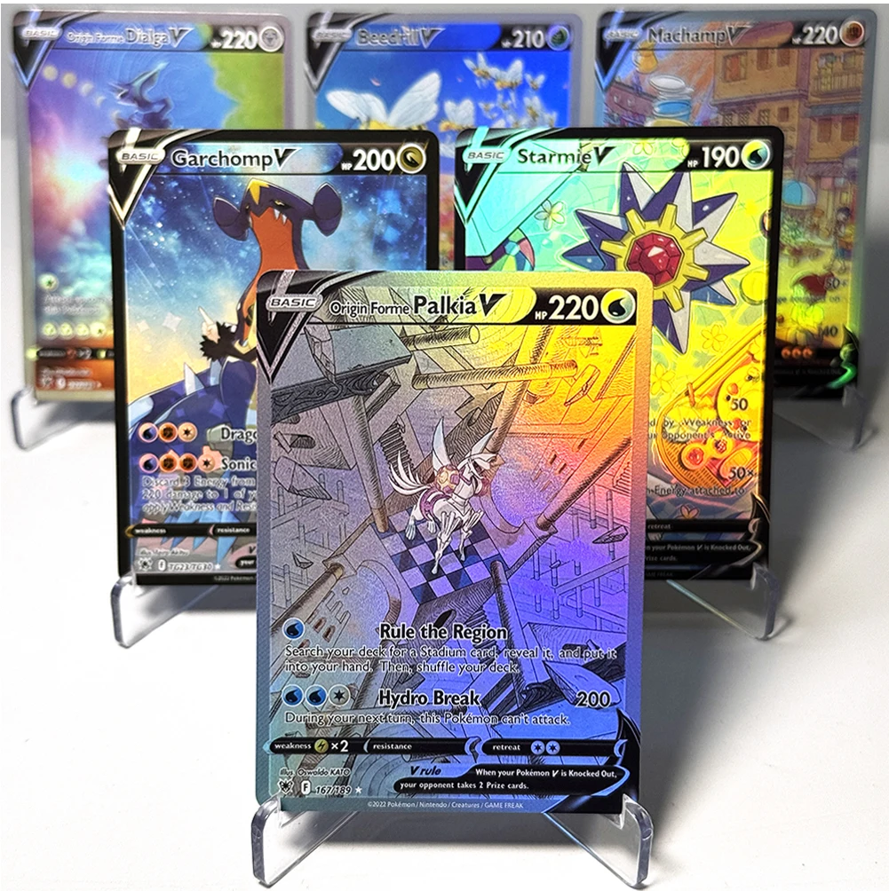 

PKM V Cards Astral Radiance (ASR) Series Foil Game Cards Beedrill/Garchomp/Hisuian Lilligant/Starmie/Origin Forme Palkia/V Cards