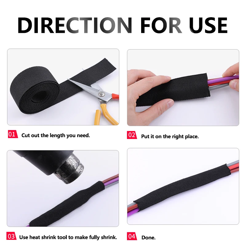1/5/10/50M Heat Shrink Braided Sleeving Dia 4mm - 30mm Auto Car Wire Wrap Sheath Insulated Tube Line Protection PET Cable Sleeve