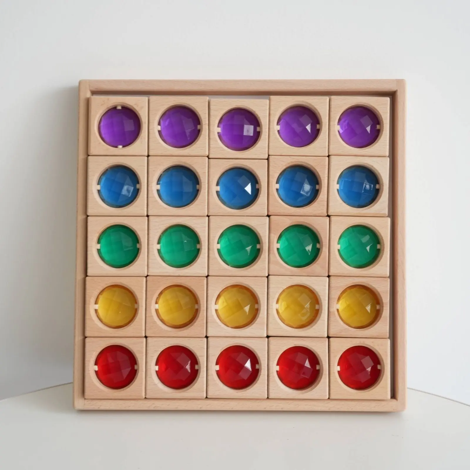 25 Pièces Blocs en Acrylique Effet Cristal Empilables, Cubes Arc-en-ciel en Acrylique, Jouet de Développement Lumineux, Bords Lisses
