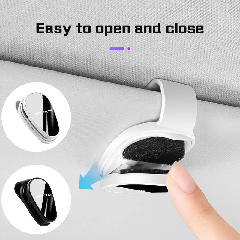 Suporte de Óculos para Quebra-Sol Chery Jetour Traveller T2 2023-2026 - Acessório Interno Automotivo para Óculos de Sol e de Grau